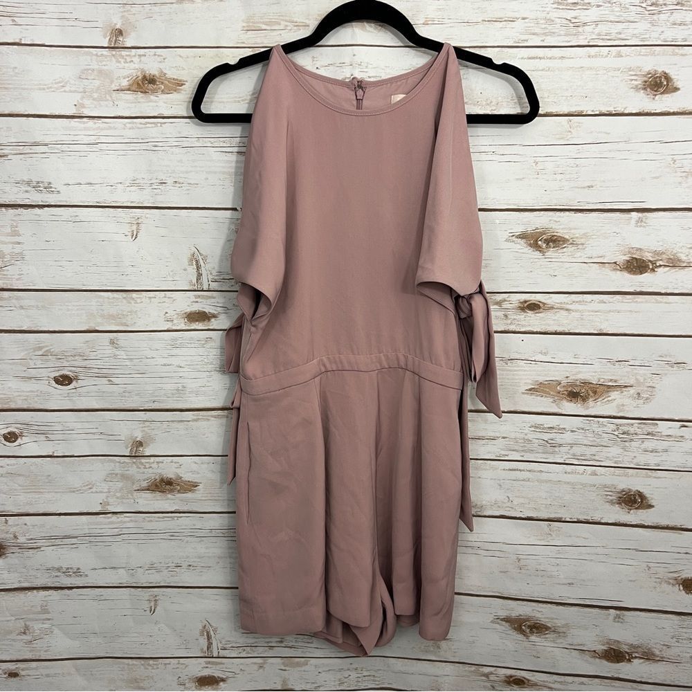 Keepsake the Label Blush Pink Tie Cold Shoulder Romper Playsuit